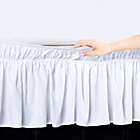 Alternate image 2 for De Moocci Easy Wrap Ruffled Twin/Full Bed Skirt in White