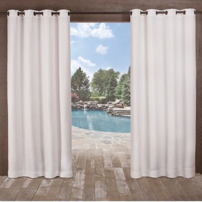 Delano Indoor/Outdoor 96-Inch Grommet Top Window Curtain Panel in White (Single)