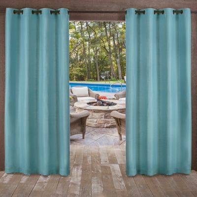 Delano Indoor/Outdoor 84-Inch Grommet Top Window Curtain Panel in Teal (Single)