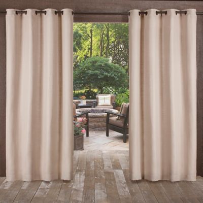 Delano Indoor/Outdoor 108-Inch Grommet Top Window Curtain Panel in Taupe (Single)