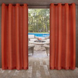 Delano Indoor/Outdoor 108-Inch Grommet Top Window Curtain Panel in Orange (Single)