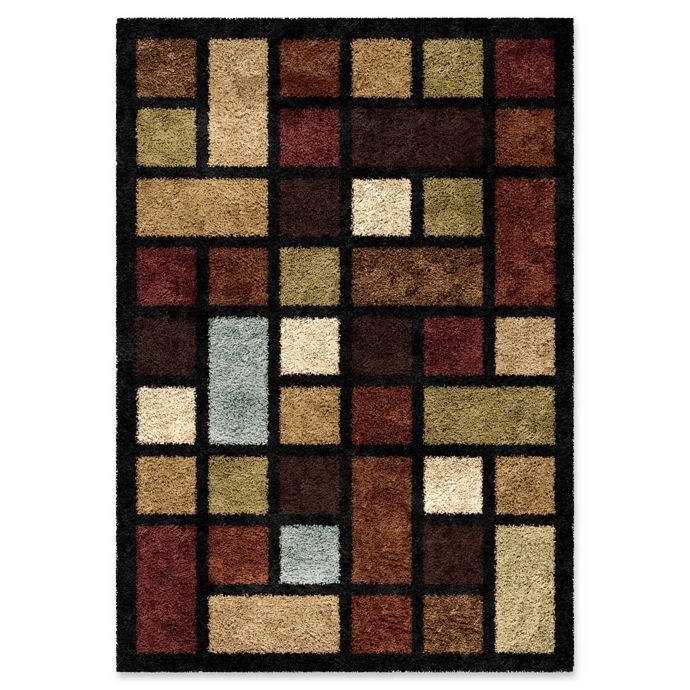 Orian Domino Blocks Shag Rug Bed Bath & Beyond