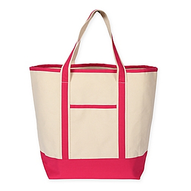Monogram Blank Large Canvas Tote Bag in Pink. View a larger version of this product image.