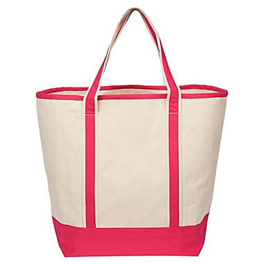 Monogram Blank Large Canvas Tote Bag in Pink. View a larger version of this product image.
