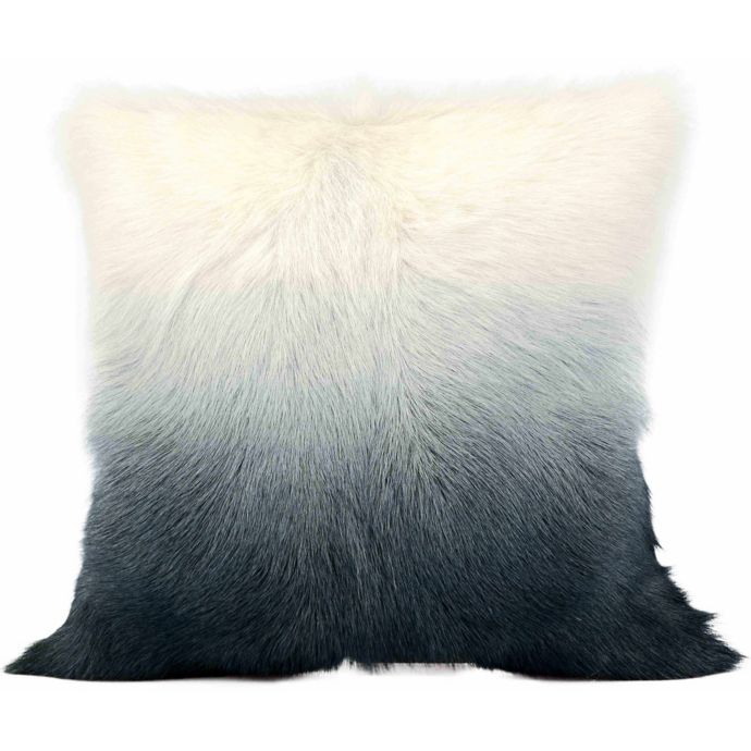 Cloud9 Design Ombre Goat Fur 20 Inch Square Throw Pillow In Grey