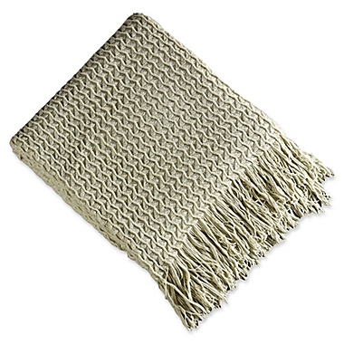 Brielle Winding Wave Throw Blanket in Sage. View a larger version of this product image.