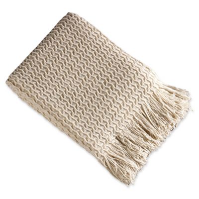Brielle Winding Wave Throw Blanket in Ivory