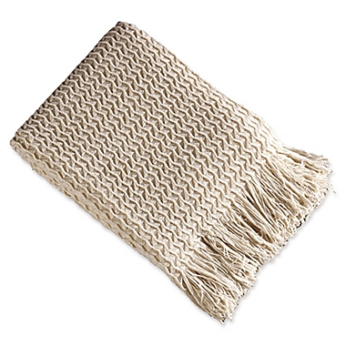 Brielle Winding Wave Throw Blanket in Ivory. View a larger version of this product image.