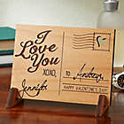 Alternate image 1 for Sending Love Personalized Wood Postcard in Natural