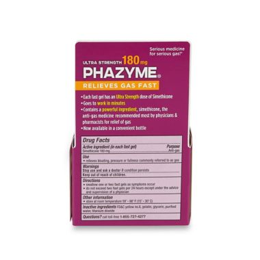 Phazyme&reg; 24-Count 180 mg Ultra Strength Anti-Gas Fast Gels. View a larger version of this product image.