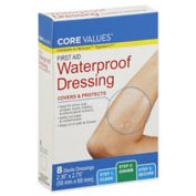 Core Values&trade; 8-Count First Aid Waterproof Dressings