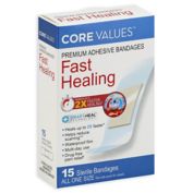 Core Values&trade; 15-Count Premium Adhesive Fast-Healing Bandages in All One Size