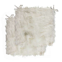 Laredo Faux Sheepskin Chair Pads in Off White (Set of 2)