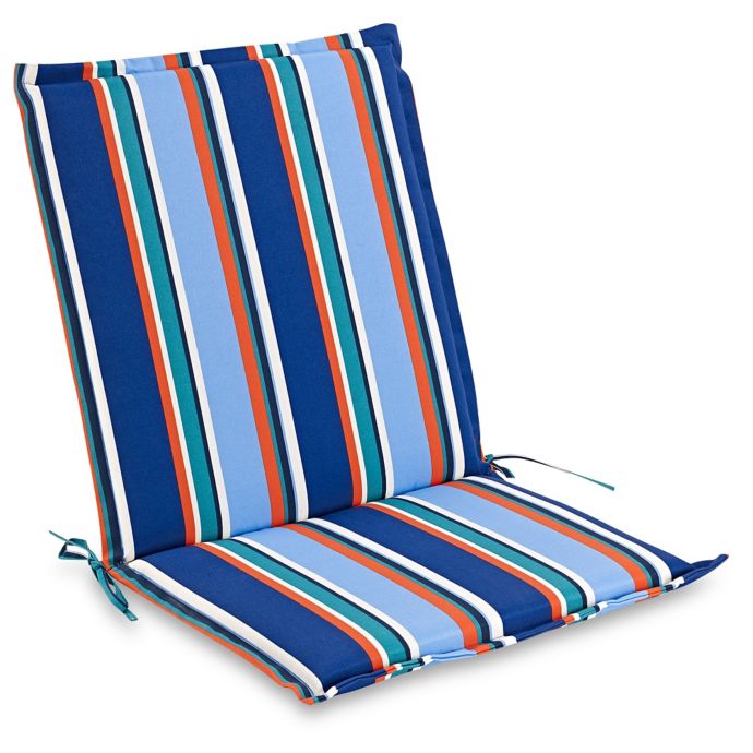 Brady Stripe Outdoor Folding Sling Chair Cushion in Cobalt | Bed Bath