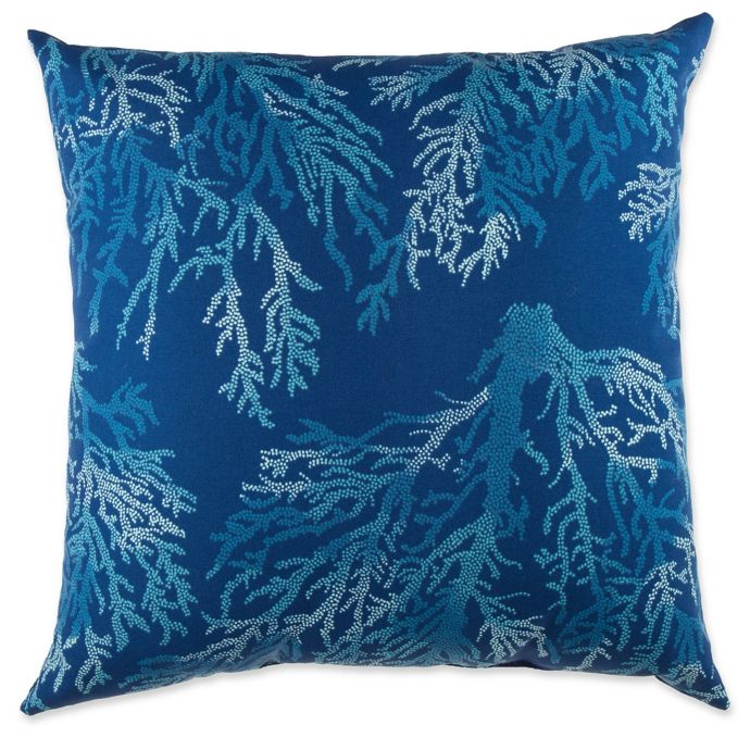 Sea Coral Outdoor 20Inch Square Throw Pillow in Cobalt Bed Bath & Beyond