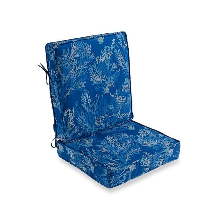Sea Coral 2Piece Outdoor Deep Seat Cushion in Cobalt Bed Bath and