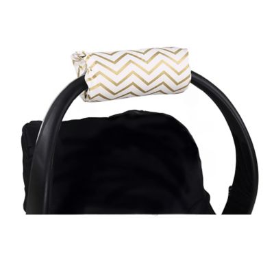 The Peanutshell&trade; Carrier Cushion and Car Seat Strap Cover Set in Gold Chevron