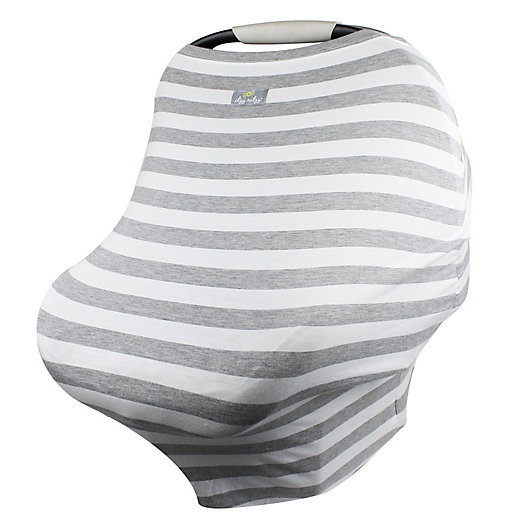 Alternate image 1 for Itzy Ritzy® Mom Boss™ Multi-Use Cover in Heather Grey/Blue Stripes