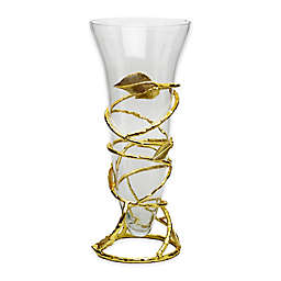 Classic Touch Relic 15-Inch Leaf Vase in Gold