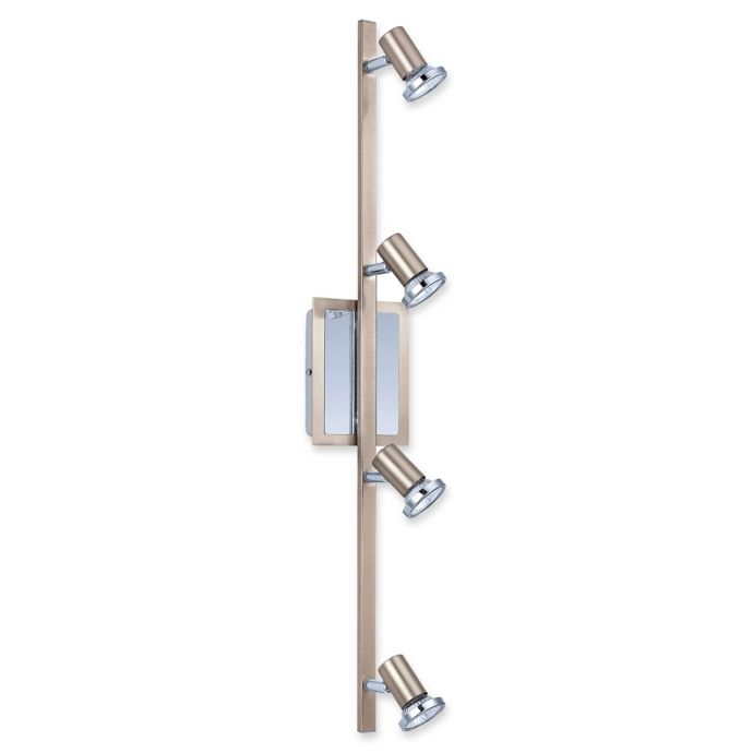 EGLO USA Rottelo WallMount Track Light in Matte Nickel/Chrome Bed