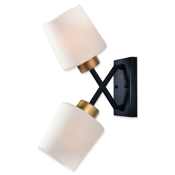Kenroy Home Draper 2Light Wall Sconce in Gold/Black Bed Bath & Beyond