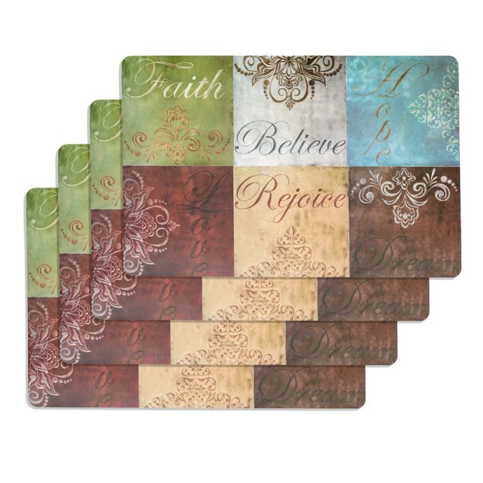 "Faith" Laminate Placemats (Set of 4) Bed Bath & Beyond