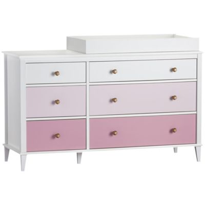 pink changing table dresser