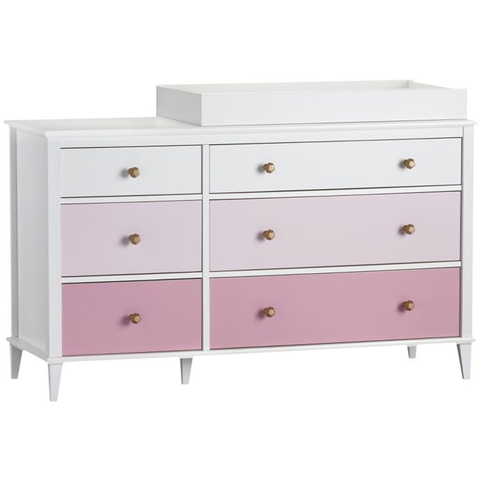 Little Seeds Monarch Hill Poppy 6 Drawer Dresser With Changing Table Topper In Pink Bed Bath Beyond