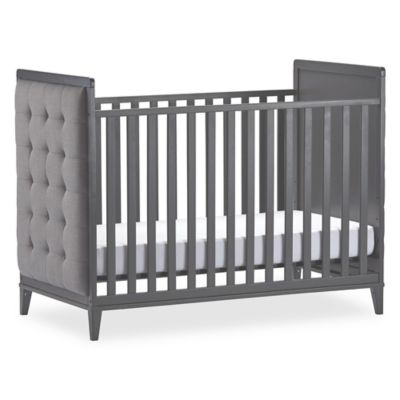 upholstered crib grey