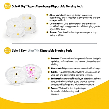 Medela&reg; Super Absorbent Disposable Nursing Pads 60-Count. View a larger version of this product image.