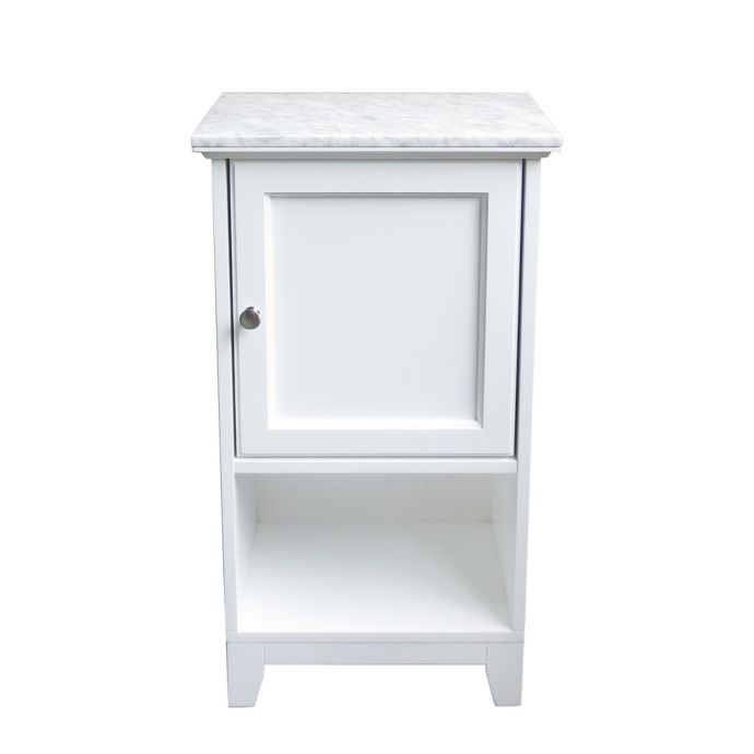 carrara marble top floor cabinet | bed bath & beyond