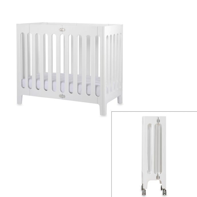 Bloom Baby Alma Urban Folding Cot Mini Crib In Coconut White