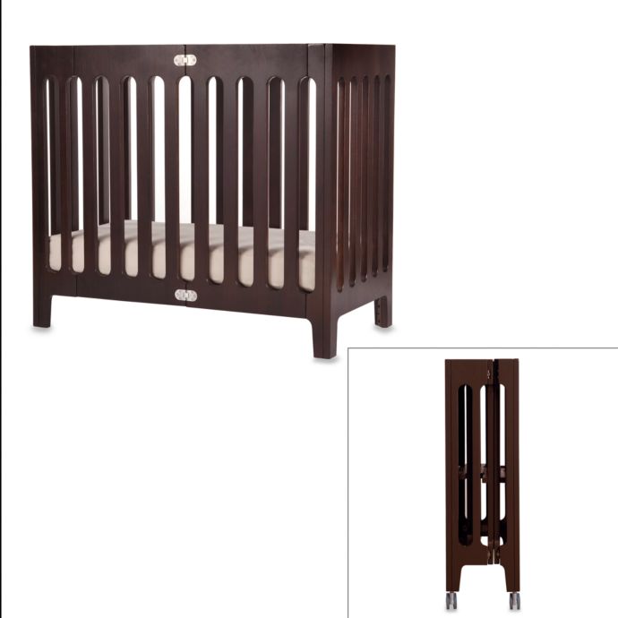 Bloom Baby Alma Urban Folding Cot Mini Crib In Cappuccino