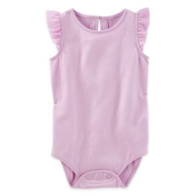 OshKosh B'gosh® Ruffle Sleeve Bodysuit In Purple | Bed Bath & Beyond