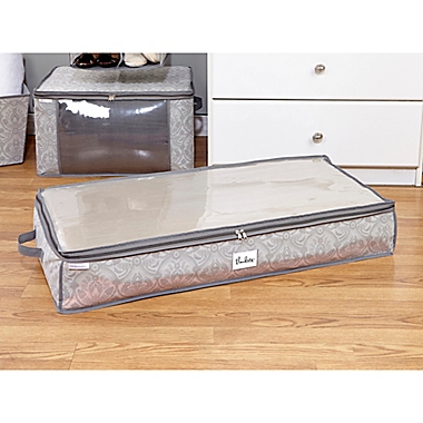Laura Ashley&reg; Almeida 40-Inch x 18-Inch Under-the-Bed Storage Box in Grey. View a larger version of this product image.