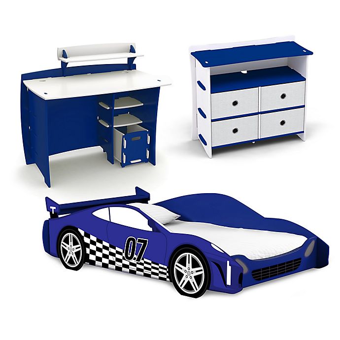 Alternate image 1 for Legare® Race Car Kids Furniture Collection in Blue/White