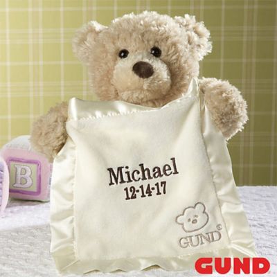 gund peek a boo bear personalized