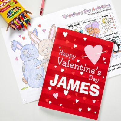 Happy Valentine&#39;s Day Coloring Book & Crayon Set