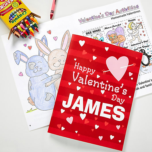 Alternate image 1 for Happy Valentine's Day Coloring Book & Crayon Set