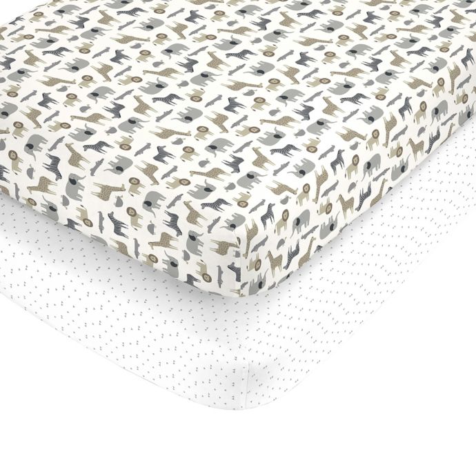 Carter S Safari Fitted Crib Sheets Set Of 2 Buybuy Baby