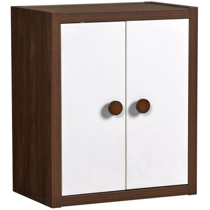 Sierra Ridge Terra Modular Bookcase With Doors In Walnut White