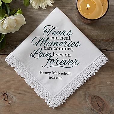 Love Lives On Linen Handkerchief. View a larger version of this product image.