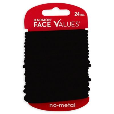 Harmon&reg; Face Values&trade; 24-Count Elastic Ponytail Holders in Black