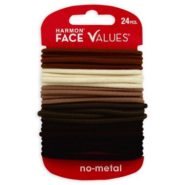 Harmon&reg; Face Values&trade; 24-Count Elastic Ponytail Holders in Natural. View a larger version of this product image.