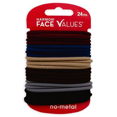Harmon&reg; Face Values&trade; 24-Count Elastic Ponytail Holders in Mauve. View a larger version of this product image.