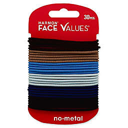 Harmon® Face Values™ 30-Count Thin Elastic Band Ponytail Holders in Denim