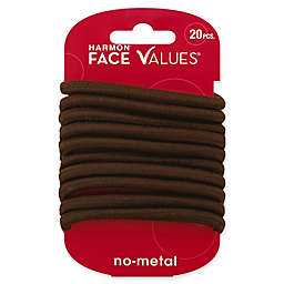 Harmon® Face Values™ 20-Count Elastic XL Thick Ponytail Holders in Brown