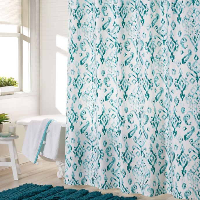 Jade Shower Curtain In Aqua Bed Bath And Beyond Canada