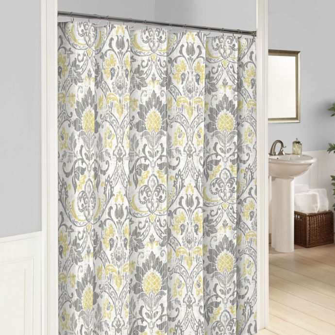 gray and yellow shower curtains at target