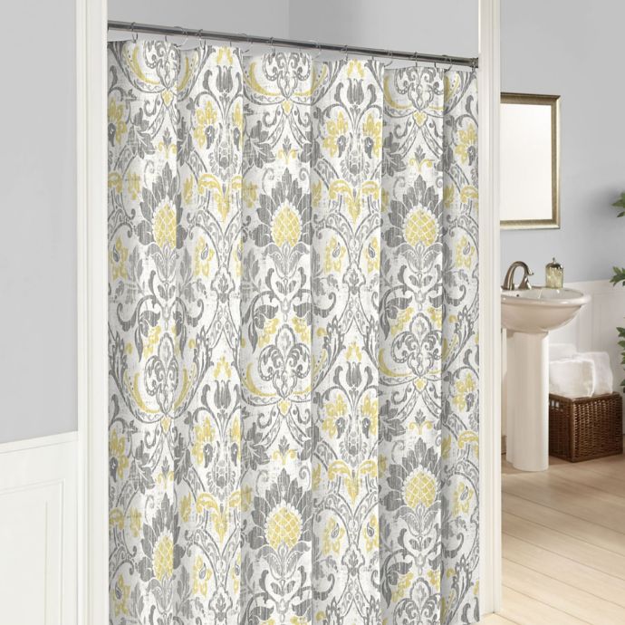 yellow and gray bathroom decor